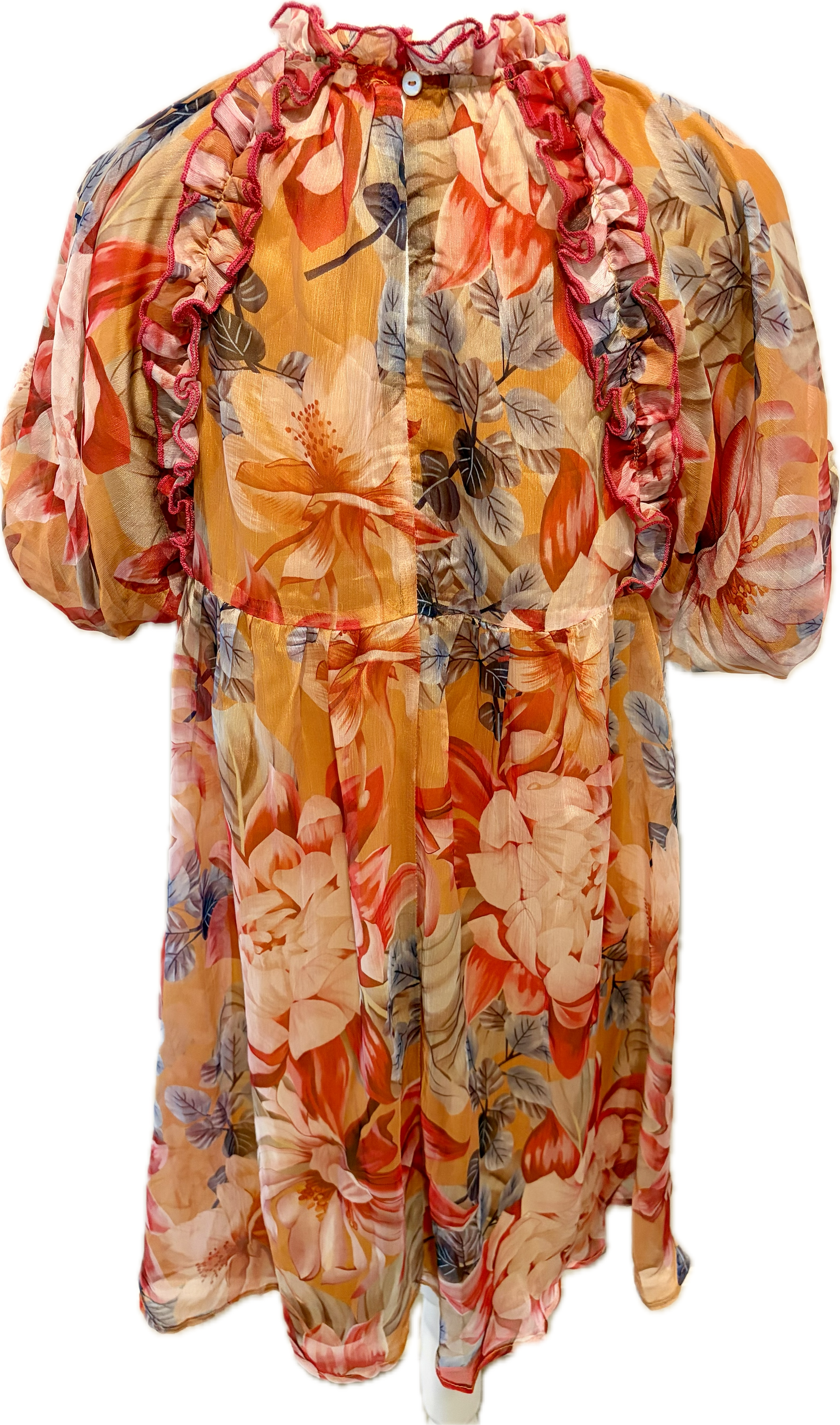 Organza  Entro Ruffle Neck Mini Dress