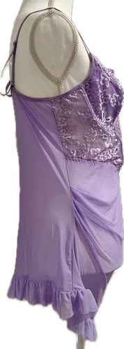 Lace Mesh Ruffled Negligee
