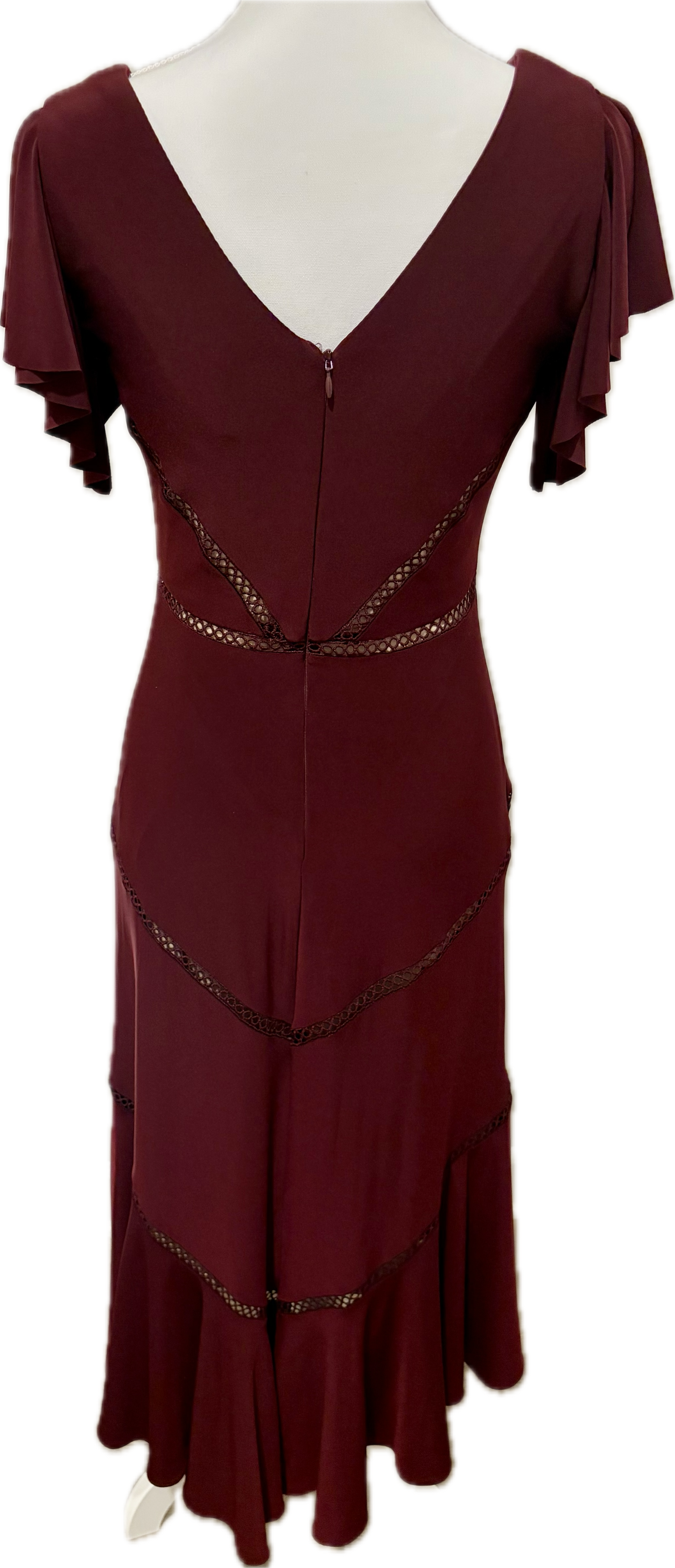 Taylor Hi/Low Flutter Sleeve Fitted Dress