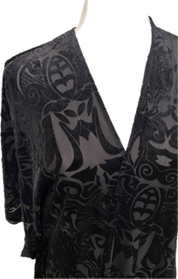 Velvet Floral Burnout Fringe Kimono