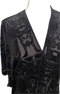 Velvet Floral Burnout Fringe Kimono