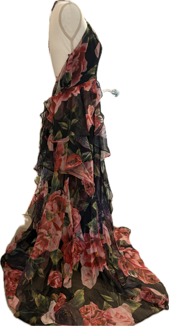 Lulus Chiffon Ruffle Floral Halter Dress