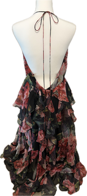Lulus Chiffon Ruffle Floral Halter Dress