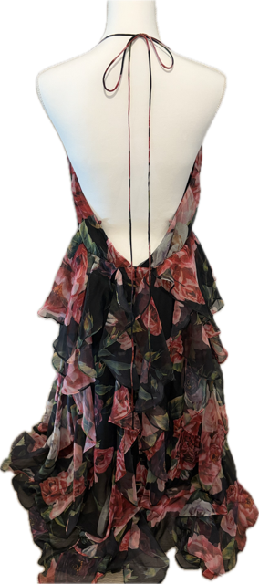 Lulus Chiffon Ruffle Floral Halter Dress