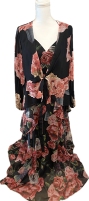 Lulus Chiffon Ruffle Floral Halter Dress