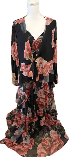 Lulus Chiffon Ruffle Floral Halter Dress