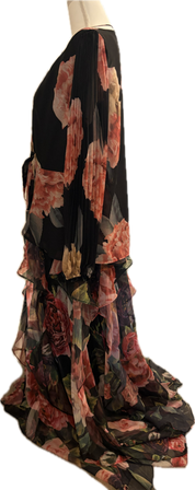 Lulus Chiffon Ruffle Floral Halter Dress