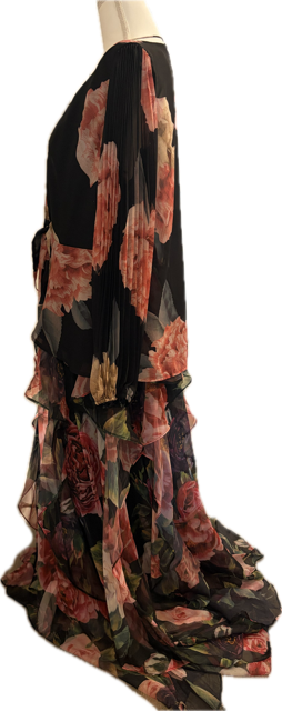 Lulus Chiffon Ruffle Floral Halter Dress