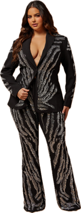 Nova Luxe Plus Curve Embellished Pantsuit