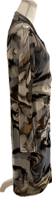 Tie Dye Mesh Button Front Dress