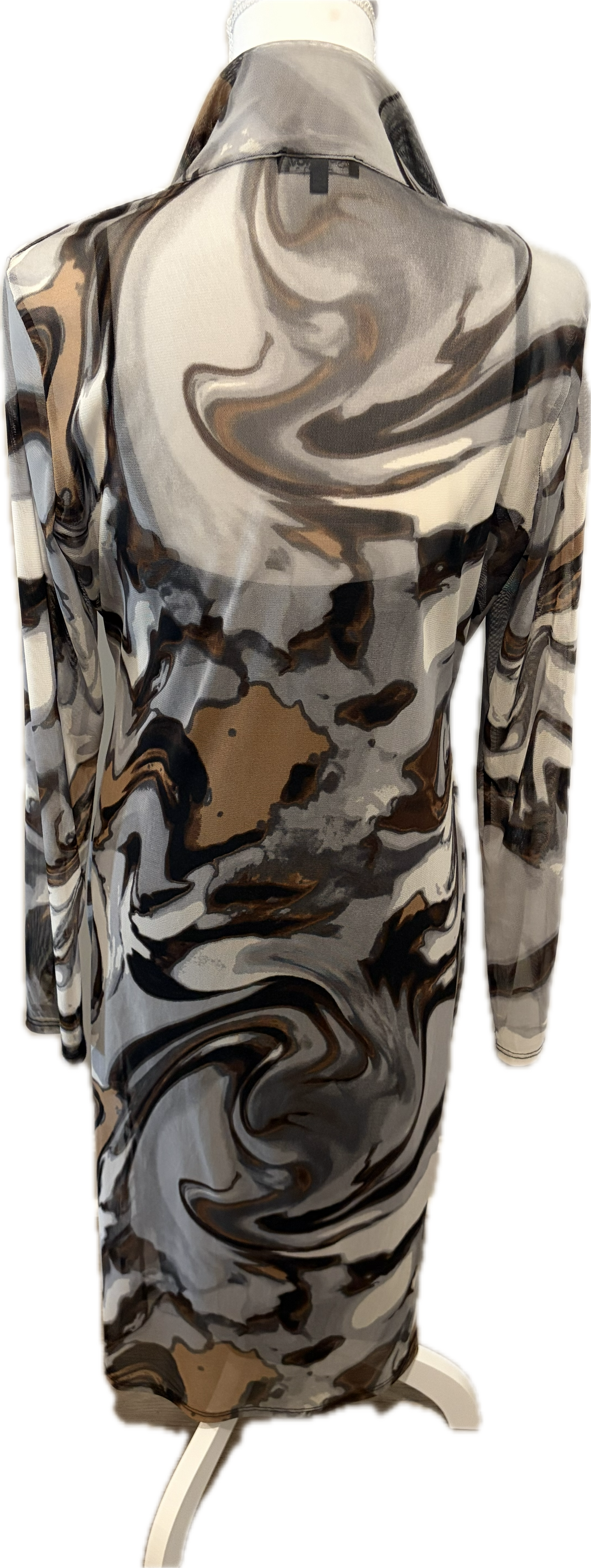Tie Dye Mesh Button Front Dress