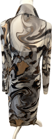 Tie Dye Mesh Button Front Dress