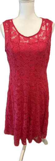 Leslie Fay Mesh Floral Lace A-Line Dress