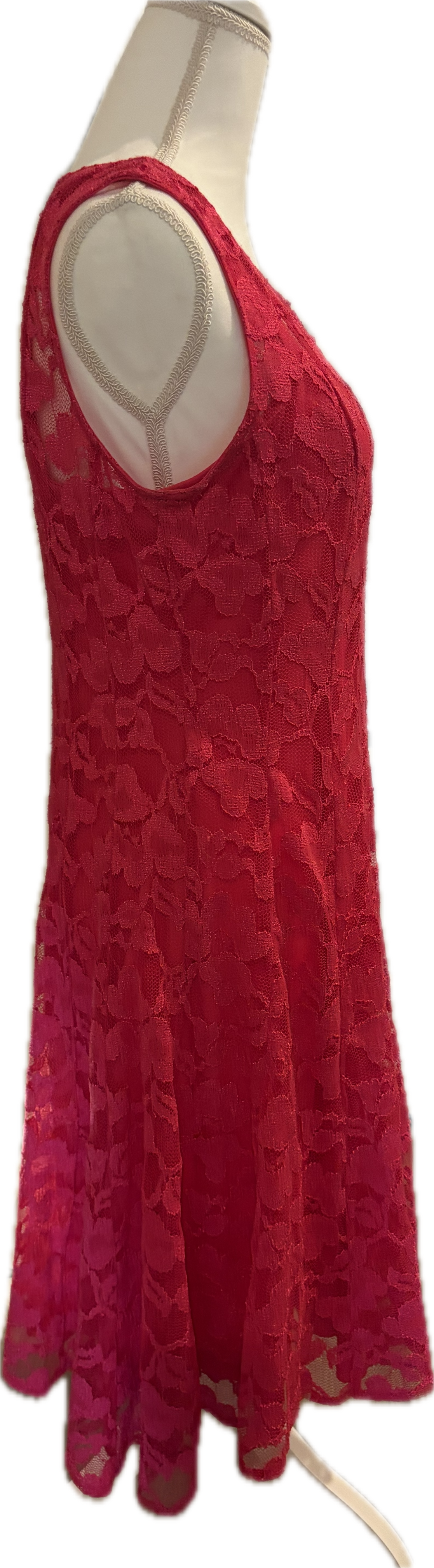 Leslie Fay Mesh Floral Lace A-Line Dress