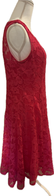Leslie Fay Mesh Floral Lace A-Line Dress