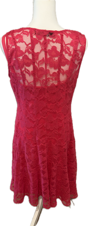 Leslie Fay Mesh Floral Lace A-Line Dress