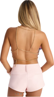 Chain Butterfly Backless Top