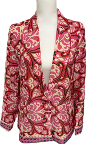 Rachel Zoe Printed Single Button Blazer
