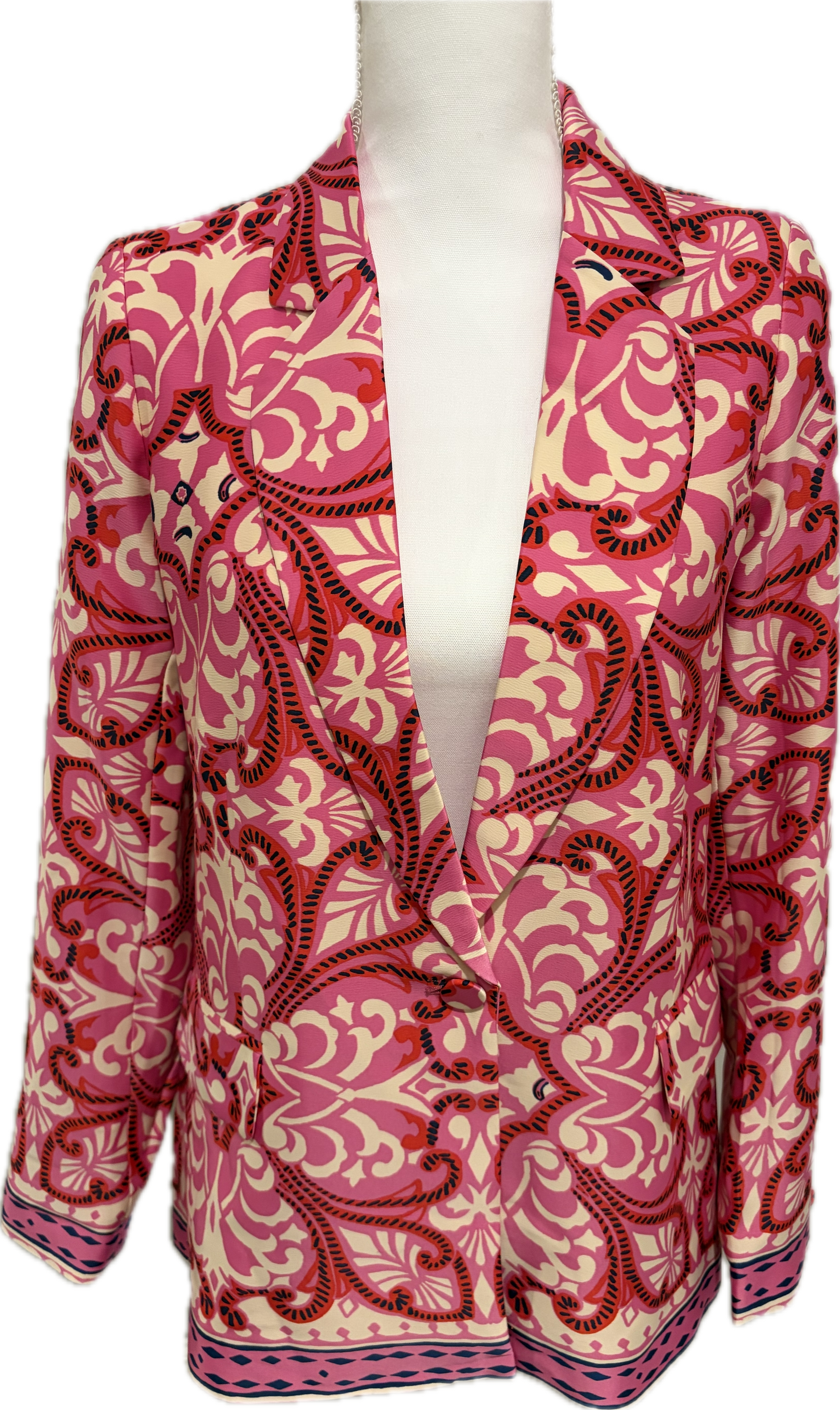 Rachel Zoe Printed Single Button Blazer