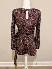 Sequin Belted Romper