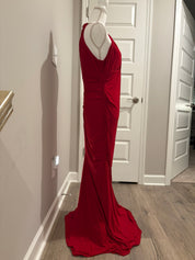 Cache Slinky Red Shirred Long Dress