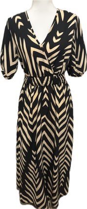 Printed V Neck Dress