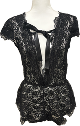 Lace Satin Tie Romper