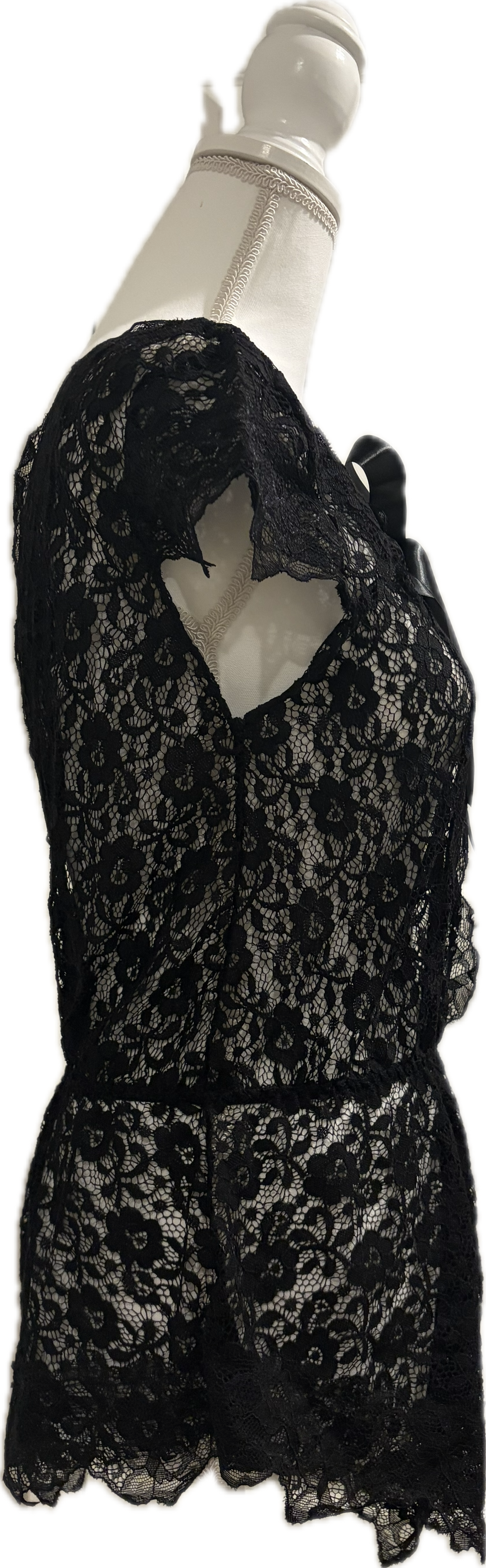 Lace Satin Tie Romper