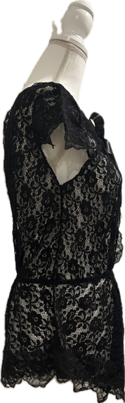 Lace Satin Tie Romper