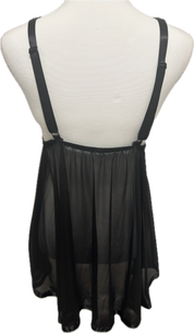 Embroidered Mesh Babydoll Negligee