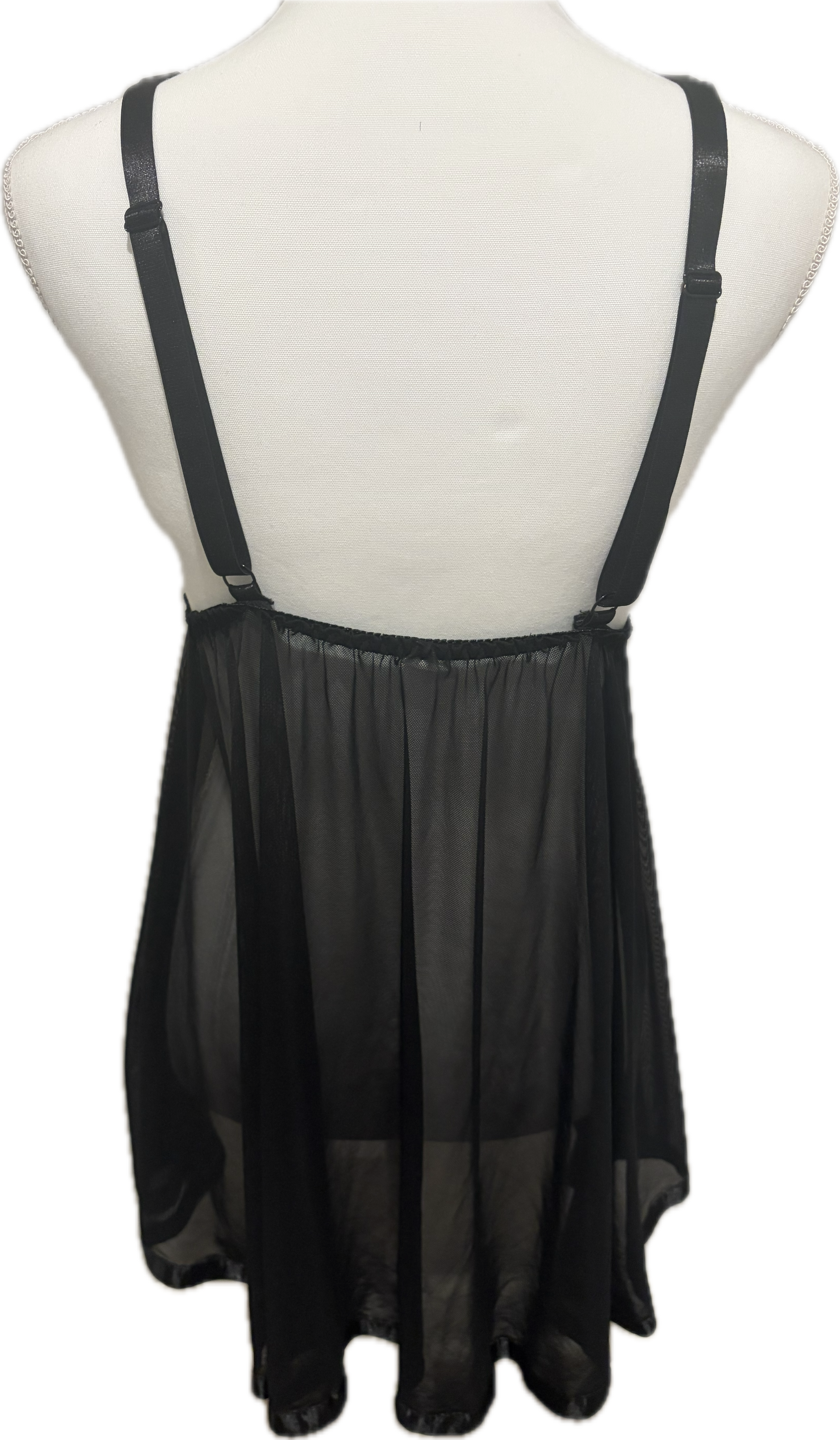 Embroidered Mesh Babydoll Negligee