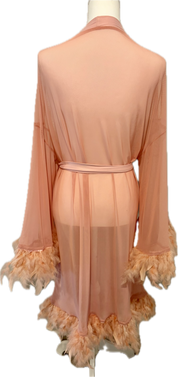 Pink Feather Mesh Robe