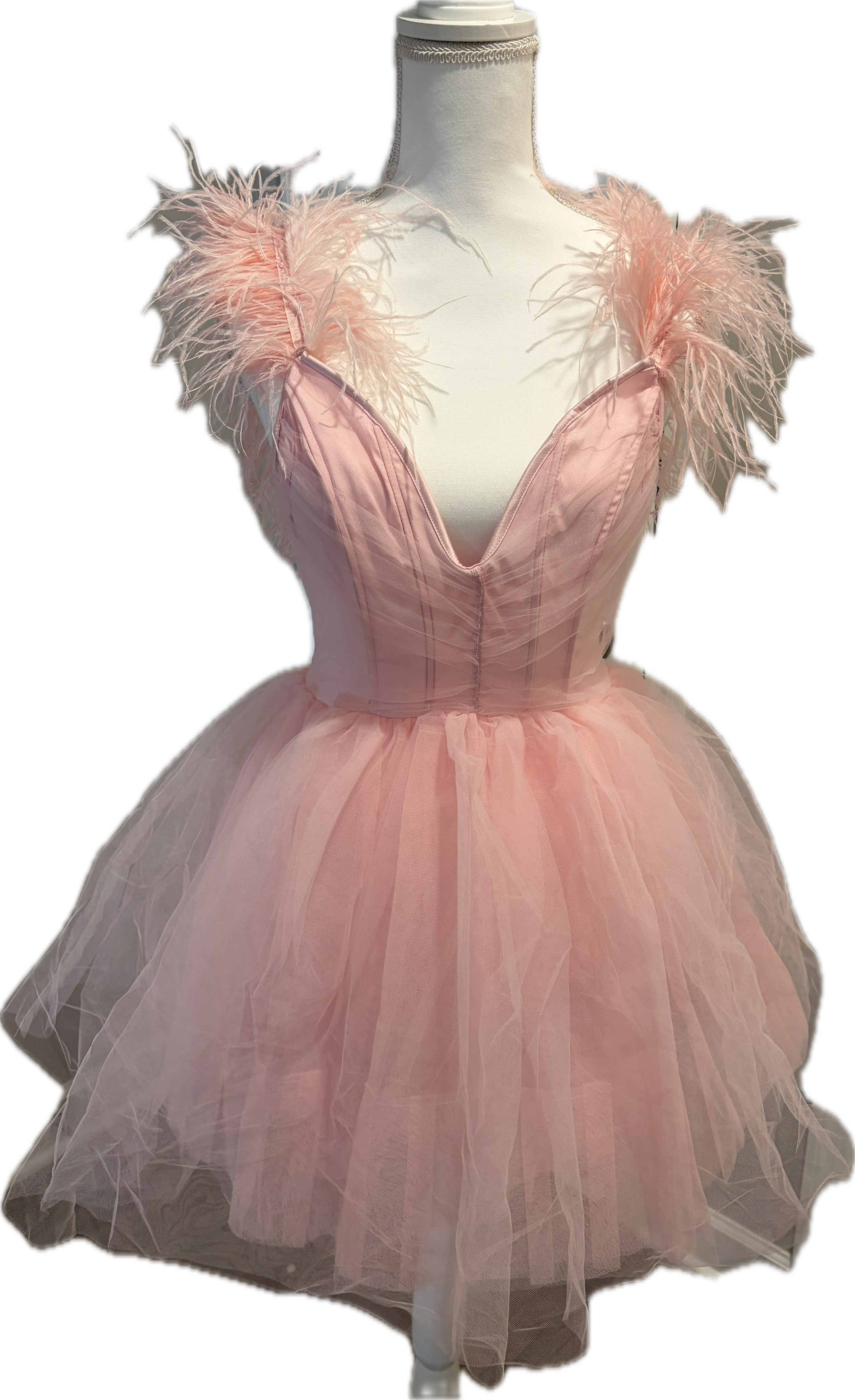 Feather & Tulle Ballerina Mini Dress