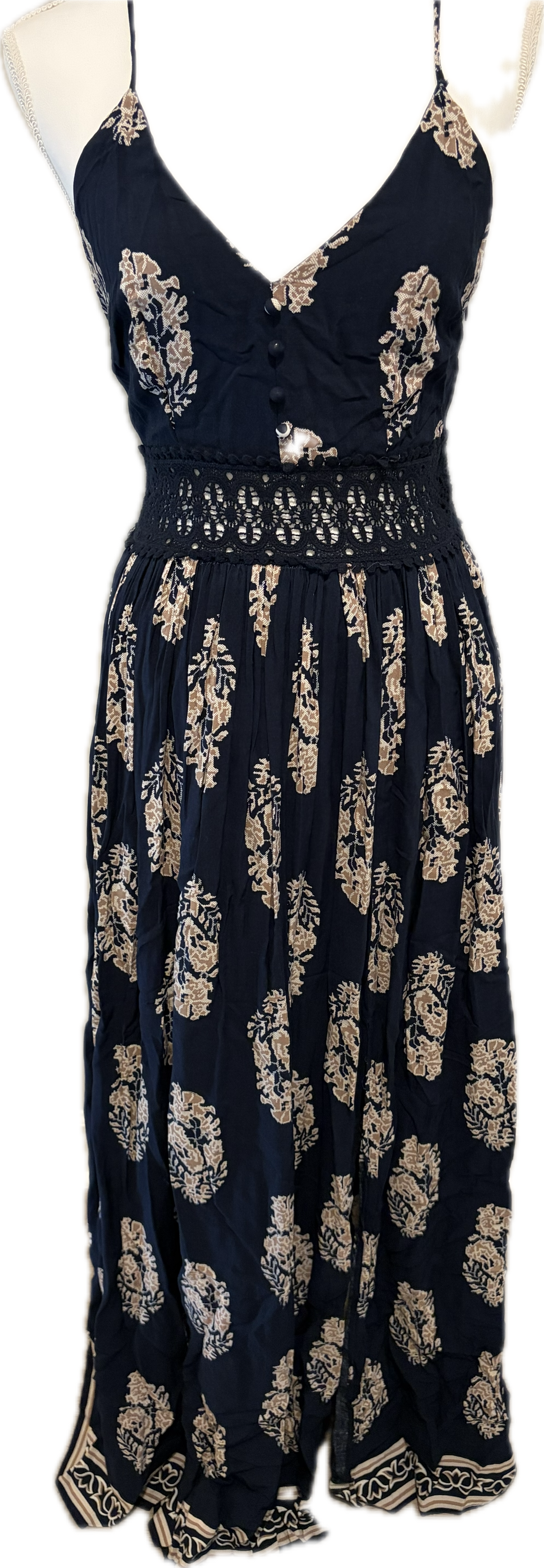 Bohemian Print Navy Blue Maxi Dress