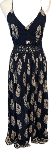 Bohemian Print Navy Blue Maxi Dress