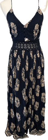 Bohemian Print Navy Blue Maxi Dress