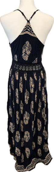 Bohemian Print Navy Blue Maxi Dress