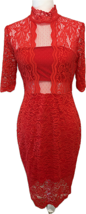 Express Mock Neck Lace Dress