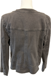 Embellished Denim Zip Front Jacket
