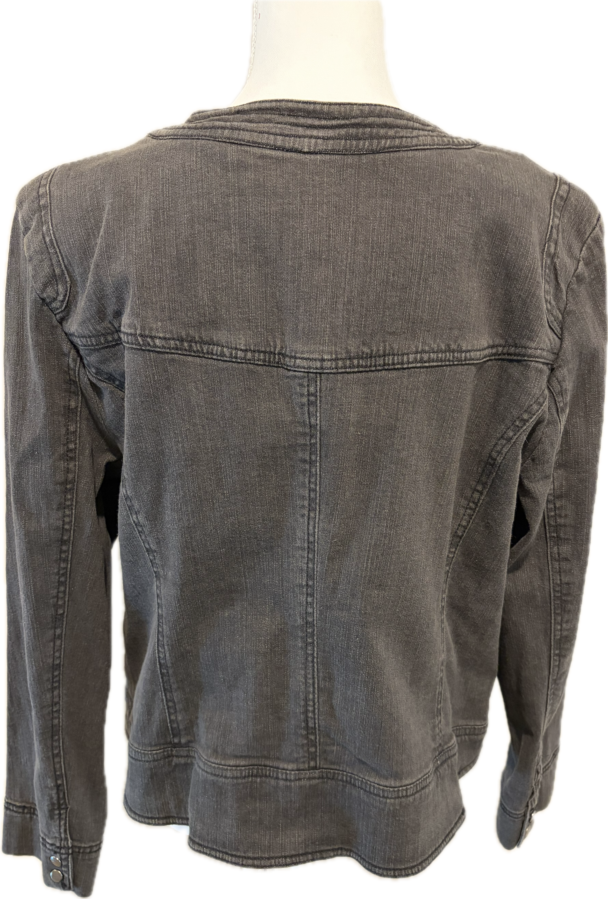 Embellished Denim Zip Front Jacket