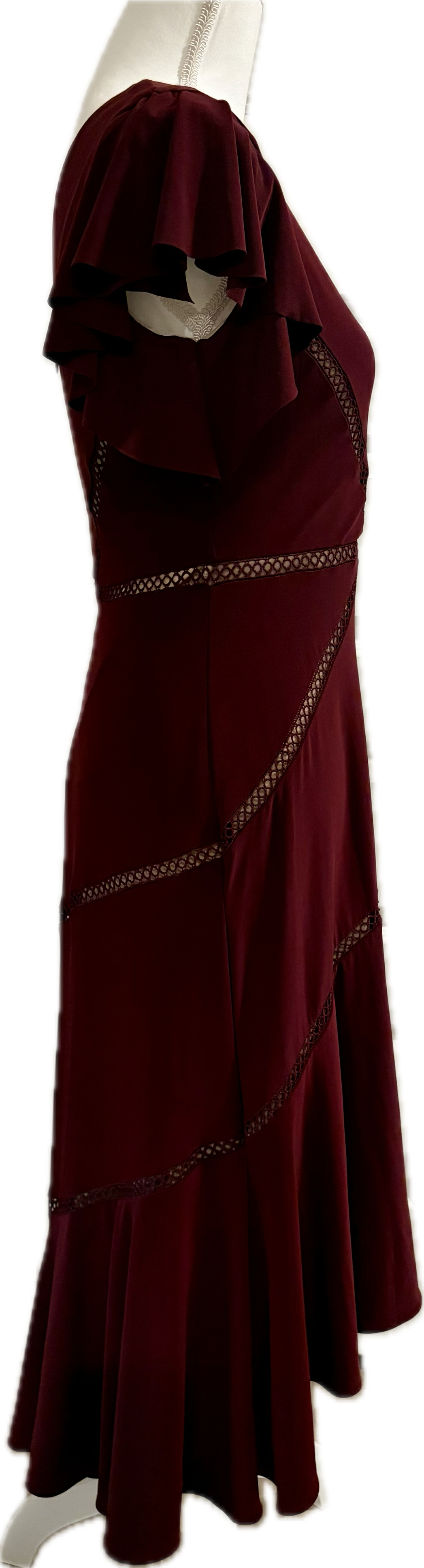 Taylor Hi/Low Flutter Sleeve Fitted Dress