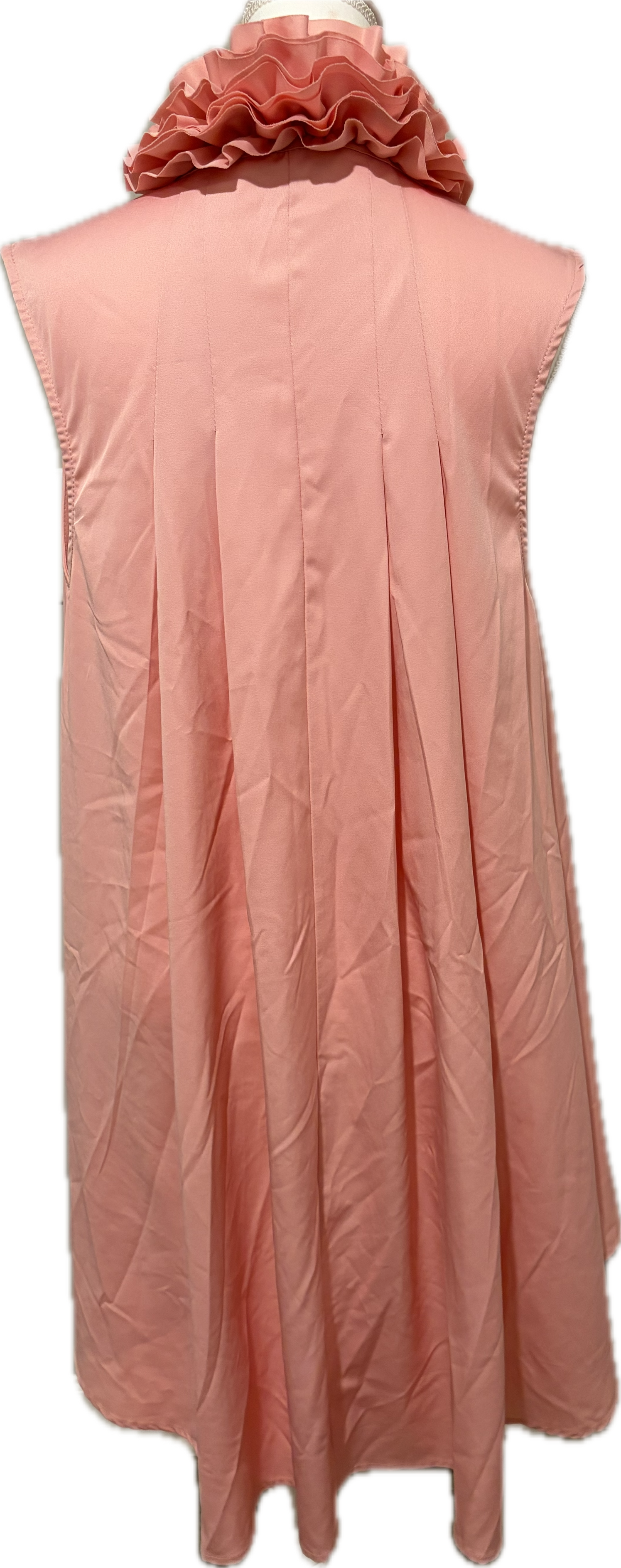 Sleeveless Ruffle Neck Shirt