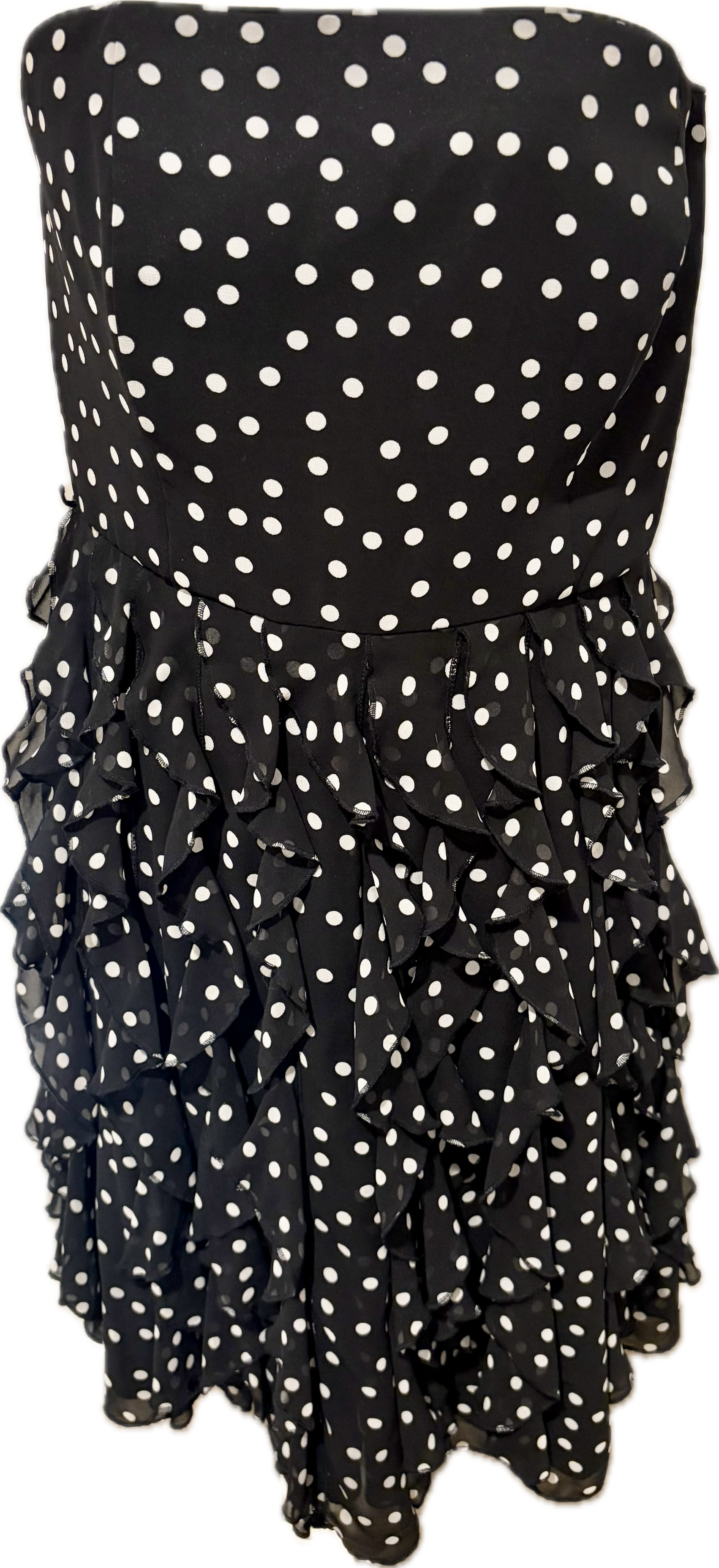 White House Black Market Strapless Ruffle Dress