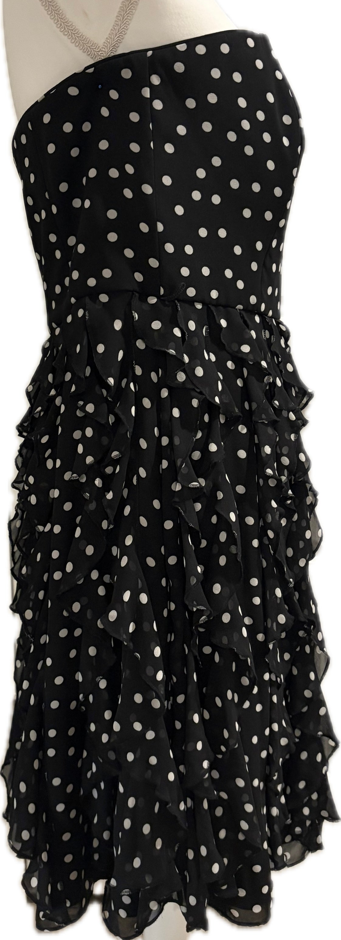 White House Black Market Strapless Ruffle Dress