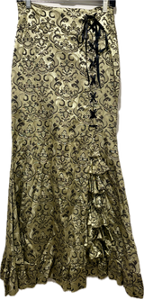 Jacquard Lace Front Ruffle Skirt