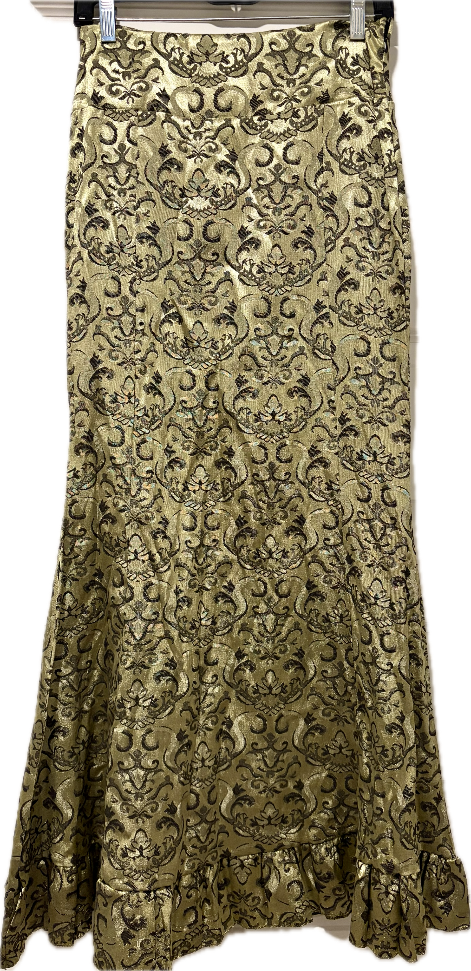 Jacquard Lace Front Ruffle Skirt