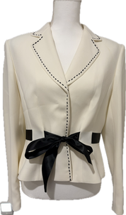 Tahari Satin Belted Bow Blazer