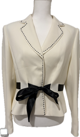 Tahari Satin Belted Bow Blazer