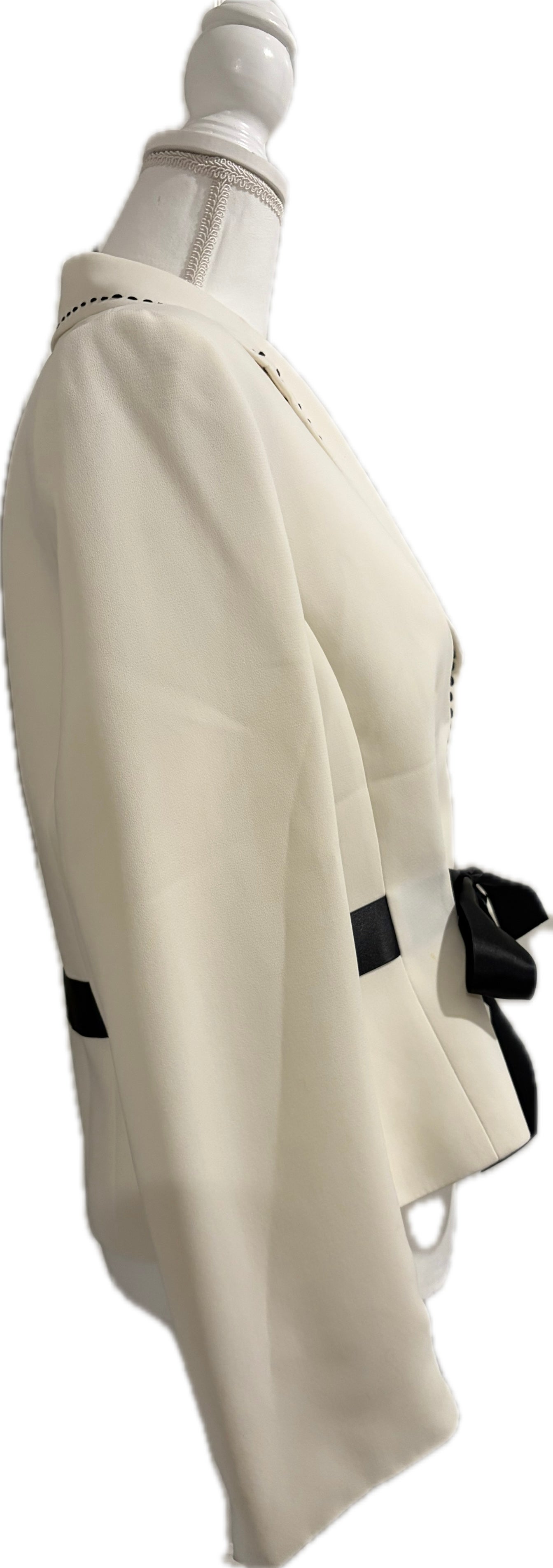 Tahari Satin Belted Bow Blazer