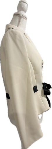 Tahari Satin Belted Bow Blazer